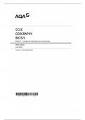 gcse aqa 2024 geography paper 1 mark scheme  