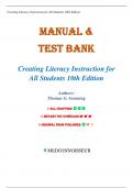 Test Bank For Creating Literacy Instruction for All Students 10th Edition by Thomas G&period; Gunning&comma; Chapters 1-14