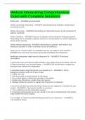 Medical Interpreting Comprehensive Exam with Complete Solutions