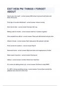 EXIT HESI PN Things I Forget About
