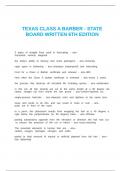 TEXAS CLASS A BARBER - STATE BOARD WRITTEN 6TH EDITION