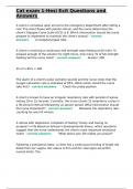 Cat exam 1-Hesi Exit Questions and Answers 