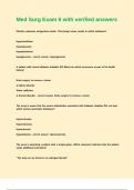 Med Surg Exam 6 with verified answers