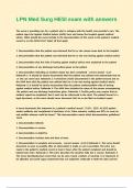 LPN Med Surg HESI exam with answers