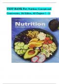 TEST BANK For&semi; Nutrition&colon; Concepts and Controversies&comma; 5th Edition&comma; All Chapters 1 - 15