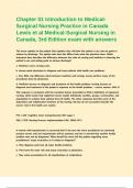 Chapter 01 Introduction to Medical-Surgical Nursing Practice in Canada Lewis et al Medical-Surgical Nursing in Canada&comma; 3rd Edition exam with answers