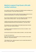Medical surgical Final Exam LPN with verified solutions