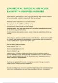 PN MEDICAL SURGICAL ATI NCLEX EXAM WITH VERIFIED ANSWERS