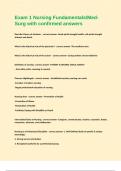 Exam 1 Nursing Fundamentals Med-Surg with confirmed answers