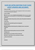 NURS 602 &lpar;APPB&rpar; MIDTERM STUDY GUIDE  LATEST UPDATED AND ACCURATE&period;