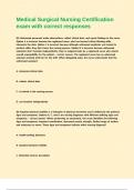 Medical Surgical Nursing Certification exam with correct responses