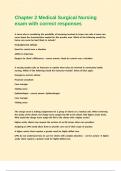 Chapter 2 Medical Surgical Nursing exam with correct responses