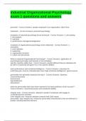 Industrial Organizational Psychology exam 1 questions and answers