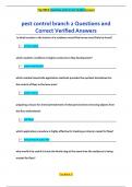 pest control branch 2 Questions and  Correct Verified Answer