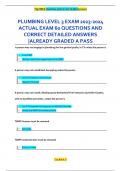 PLUMBING LEVEL 3 EXAM 2023-2024  ACTUAL EXAM 60 QUESTIONS AND  CORRECT DETAILED ANSWERS  &vert;ALREADY GRADED A PASS