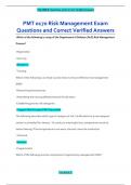 PMT 0170 Risk Management Exam Questions and Correct Verified Answers