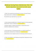Oklahoma Nursing Home Administrator State Test Practice Questions Answered Correctly Latest Update