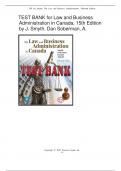  Test bank for Law and Business Administration in Canada&comma; The&comma; 15th Edition by J E&period; Smyth&comma; Dan Soberman&comma; A J&period; Easson&comma; Shelley McGill  chapter 1-32