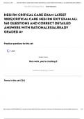 HESI RN CRITICAL CARE EXAM LATEST 2023&sol;CRITICAL CARE HESI RN EXIT EXAM ALL 160 QUESTIONS AND CORRECT DETAILED ANSWERS WITH RATIONALES&vert;ALREADY GRADED A&plus;