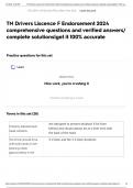 TN Drivers Liscence F Endorsement 2024 comprehensive questions and verified answers&sol; complete solutions&vert;get it 100&percnt; accurate