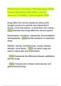 Penn Foster Veterinary Pharmacology Final Exam &lowbar; Questions with 100- Correct Answers