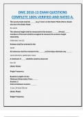 DMC 2010-13 EXAM QUESTIONS  COMPLETE 100&percnt; VERIFIED AND RATED A&period;