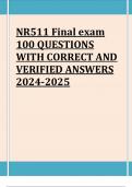 NR511 Final exam 100 QUESTIONS WITH CORRECT AND VERIFIED ANSWERS 2024-2025