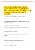 CRNA SCHOOL INTERVIEW 2025 EXAM WITH ACTUAL QUESTIONS AND ANSWERS &vert; 100&percnt; UPDATED AND VERIFIED &vert; GRADED A&plus; &vert; 100&percnt; SUCCESS