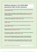 WellCare Mastery Test 2024-2025 questions with correct answers