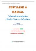 Test Bank for Criminal Investigation &lpar;Justice Series&rpar; 3rd Edition by Michael D&period; Lyman&comma; Chapters 1-16