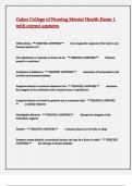Galen College of Nursing Mental Health Exam 1 with correct answers