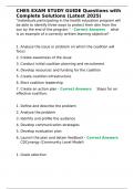 CHES EXAM STUDY GUIDE Questions with Complete Solutions &lpar;Latest 2025&rpar;
