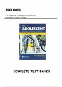 Test Bank for The Adolescent&colon; Development&comma; Relationships&comma; and Culture 14th Edition&lpar;Dolgin&comma; 2017&rpar;&comma; Chapter 1-16 &vert; All Chapters