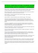 NITROX CERTIFICATION COURSE EXAM QUESTIONS WITH CORRECT ANSWERS