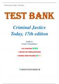 Test Bank for Criminal Justice Today, 17th edition by Frank Schmalleger, All Chapters 1-18