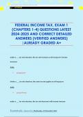 FEDERAL INCOME TAX&period; EXAM 1  &lpar;CHAPTERS 1-4&rpar; QUESTIONS LATEST  2024-2025 AND CORRECT DETAILED  ANSWERS &lpar;VERIFIED ANSWERS&rpar;  &vert;ALREADY GRADED A&plus;