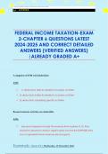 FEDERAL INCOME TAXATION-EXAM  2-CHAPTER 6 QUESTIONS LATEST  2024-2025 AND CORRECT DETAILED  ANSWERS &lpar;VERIFIED ANSWERS&rpar;  &vert;ALREADY GRADED A&plus;