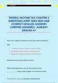 FEDERAL INCOME TAX CHAPTER 6 QUESTIONS LATEST 2024-2025 AND  CORRECT DETAILED ANSWERS  &lpar;VERIFIED ANSWERS&rpar; &vert;ALREADY  GRADED A&plus;