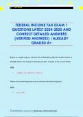 FEDERAL INCOME TAX EXAM 1 QUESTIONS LATEST 2024-2025 AND  CORRECT DETAILED ANSWERS  &lpar;VERIFIED ANSWERS&rpar; &vert;ALREADY  GRADED A&plus;