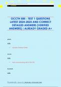 OCCTH 585 - TEST 1 QUESTIONS  LATEST 2024-2025 AND CORRECT  DETAILED ANSWERS &lpar;VERIFIED  ANSWERS&rpar; &vert;ALREADY GRADED A&plus;