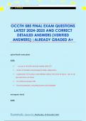OCCTH 585 FINAL EXAM QUESTIONS  LATEST 2024-2025 AND CORRECT  DETAILED ANSWERS &lpar;VERIFIED  ANSWERS&rpar; &vert;ALREADY GRADED A&plus;