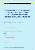 OCCTH 585 FINAL EXAM QUESTIONS  LATEST 2024-2025 AND CORRECT  DETAILED ANSWERS &lpar;VERIFIED  ANSWERS&rpar; &vert;ALREADY GRADED A