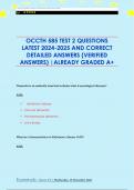 OCCTH 585 TEST 2 QUESTIONS  LATEST 2024-2025 AND CORRECT  DETAILED ANSWERS &lpar;VERIFIED  ANSWERS&rpar; &vert;ALREADY GRADED A&plus;