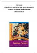 TEST BANK for Principles of Pediatric Nursing&colon; Caring for Children&comma; 7th edition by Jane Ball and Ruth Bindler all chapters 1-31&comma; complete
