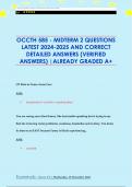 OCCTH 585 - MIDTERM 2 QUESTIONS  LATEST 2024-2025 AND CORRECT  DETAILED ANSWERS &lpar;VERIFIED  ANSWERS&rpar; &vert;ALREADY GRADED A&plus;
