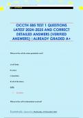 OCCTH 585 TEST 1 QUESTIONS  LATEST 2024-2025 AND CORRECT  DETAILED ANSWERS &lpar;VERIFIED  ANSWERS&rpar; &vert;ALREADY GRADED A&plus;