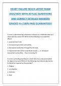 HEART FAILURE NCLEX LATEST EXAM  2024&sol;2025 WITH ACTUAL QUWSTIONS  AND CORRECT DETAILED ANSWERS  GRADED A&plus;&sol;100&percnt; PASS GUARANTEED&excl;