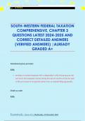 SOUTH-WESTERN FEDERAL TAXATION  COMPREHENSIVE&comma; CHAPTER 3 QUESTIONS LATEST 2024-2025 AND  CORRECT DETAILED ANSWERS  &lpar;VERIFIED ANSWERS&rpar; &vert;ALREADY  GRADED A&plus;