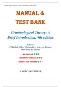Manual & Test Bank for Criminological Theory A Brief Introduction 4th Edition By Mitchell Miller, Chapters 1-10