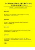  AAMI MICROBIOLOGY FOR EMBALMERS FINAL QUESTIONS AND ANSWERS 2025